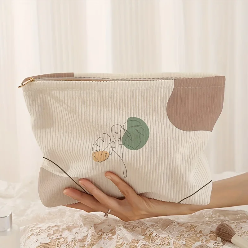 Minimally designed Morandi pattern printed corduroy zipper makeup bag, lightweight and multifunctional cosmetic storage bag
Minimally designed Morandi pattern printed corduroy zipper makeup bag, lightweight and multifunctional cosmetic storage bag