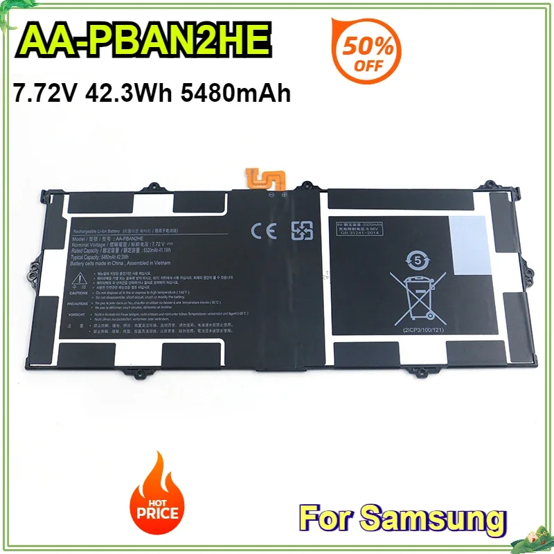 AA-PBAN2HE New Laptop Battery for Samsung Galaxy Book Go NP340XLA-KA1US NP340XLA-KA2US 7.72V 5480mAh 42.3Wh
AA-PBAN2HE New Laptop Battery for Samsung Galaxy Book Go NP340XLA-KA1US NP340XLA-KA2US 7.72V 5480mAh 42.3Wh
