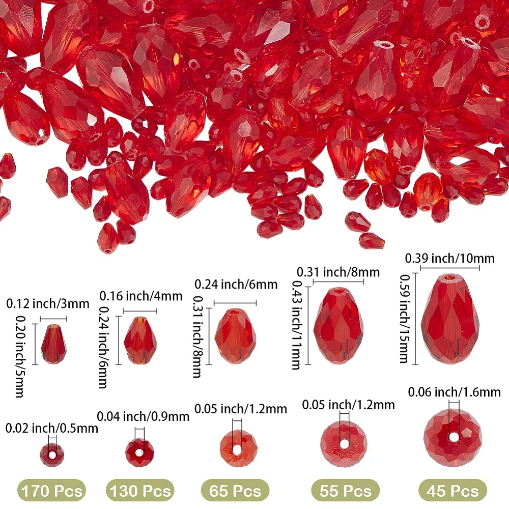Faceted Glass Beads Strands Teardrop Red 5~15x3~10mm Hole: 0.5~1.6mm
Faceted Glass Beads Strands Teardrop Red 5~15x3~10mm Hole: 0.5~1.6mm