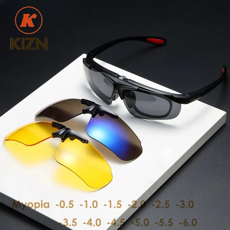 KIZN спортивные солнцезащитные очки с магнитным зажимом, очки для близорукости, мужские и женские очки для верховой езды по рецепту, близорукий астигматизм -0,5 до -10
KIZN спортивные солнцезащитные очки с магнитным зажимом, очки для близорукости, мужские и женские очки для верховой езды по рецепту, близорукий астигматизм -0,5 до -10