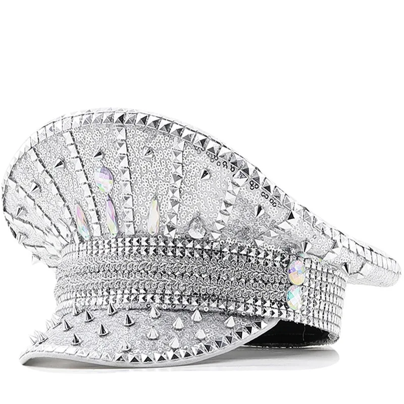 Punk Rivet Large Cap Cosplay Bar DJ Theme Nightclub Performance Cross-Border Military Fan ort Brim Flat Top Cap
Punk Rivet Large Cap Cosplay Bar DJ Theme Nightclub Performance Cross-Border Military Fan ort Brim Flat Top Cap