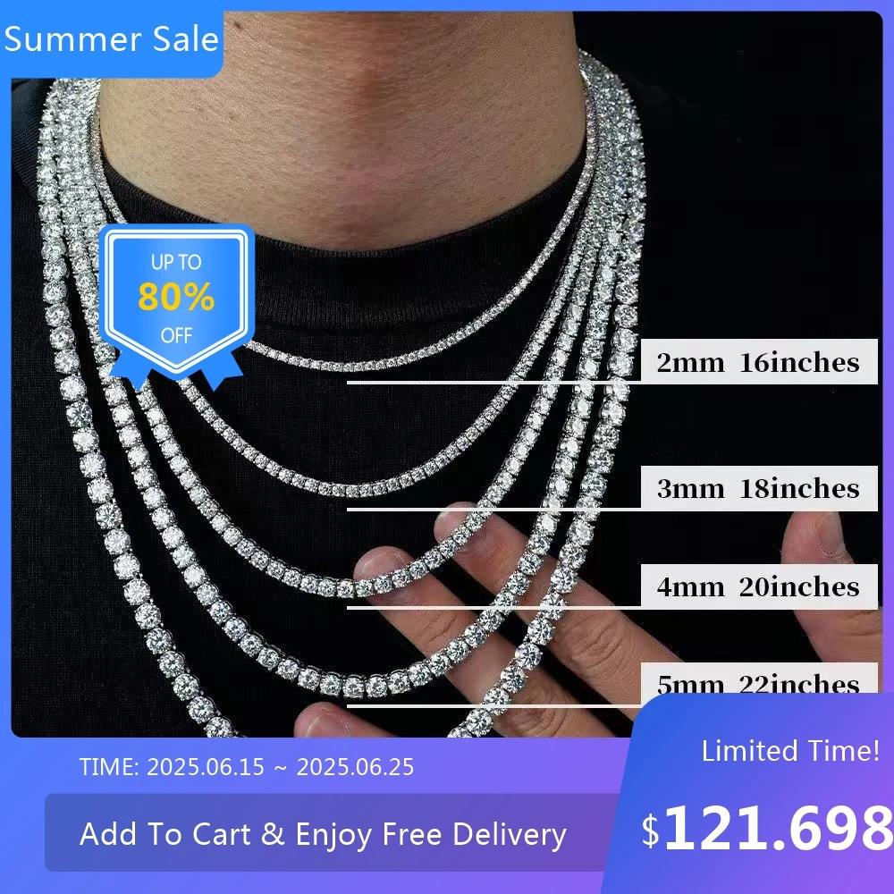 Holycome 925 Sterling Silver Moissanite Tennis Necklace for Women Real 4mm Diamonds with GRA Certificate Neck Chain Fine Jewelry
Holycome 925 Sterling Silver Moissanite Tennis Necklace for Women Real 4mm Diamonds with GRA Certificate Neck Chain Fine Jewelry