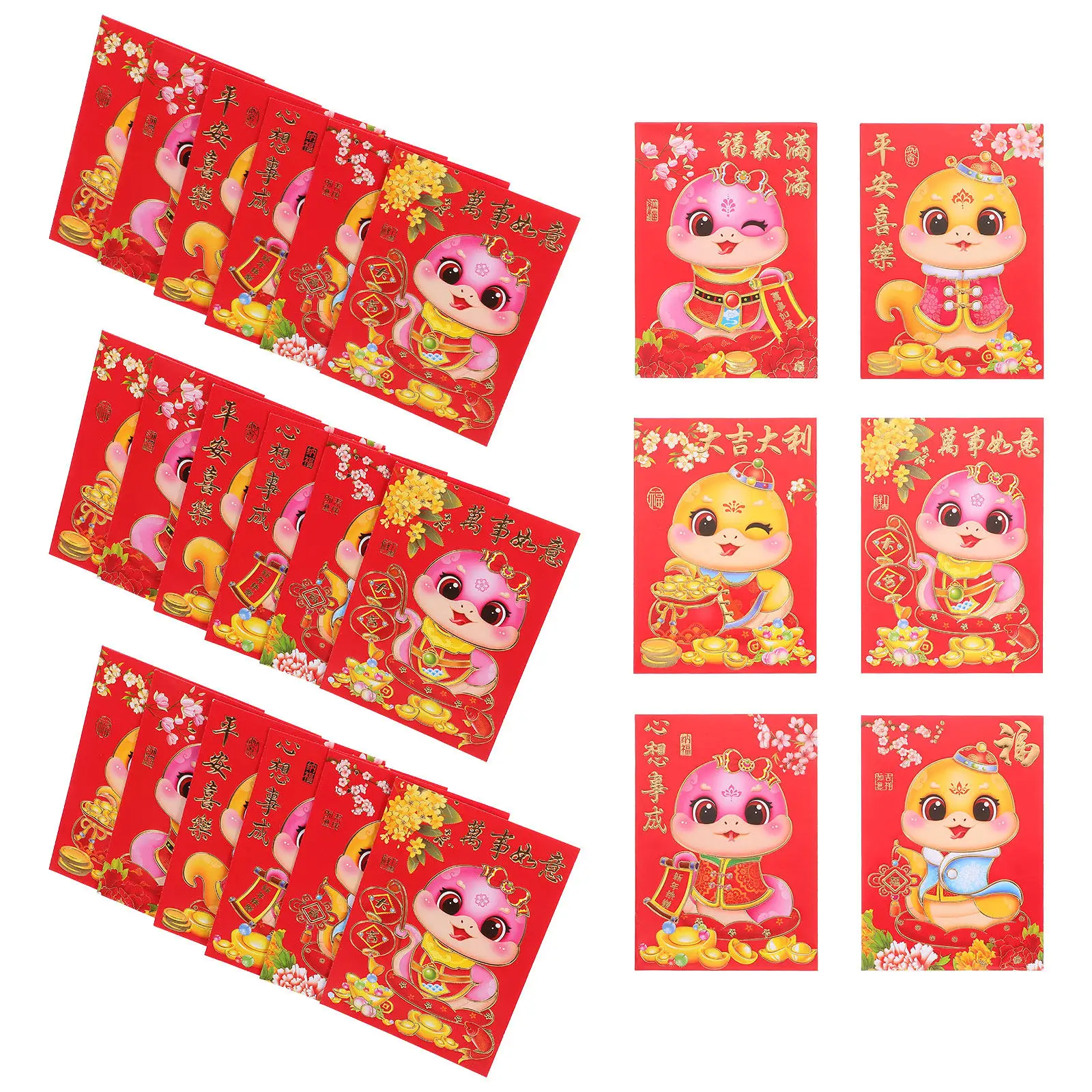 60Pcs Chinese New Year Red Packets 2025 Snake Theme Creative Red Envelopes Spacious Money Bags for Festivals Weddings Birthdays
60Pcs Chinese New Year Red Packets 2025 Snake Theme Creative Red Envelopes Spacious Money Bags for Festivals Weddings Birthdays