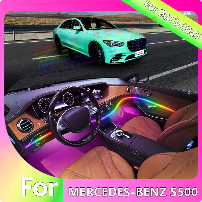 FILIPLI For The MERCEDES-BENZ S500 For 2017 64 RGB Car Ambient LED Strip Music Sync Rhythm Light By APP Control Easy To Install
FILIPLI For The MERCEDES-BENZ S500 For 2017 64 RGB Car Ambient LED Strip Music Sync Rhythm Light By APP Control Easy To Install
