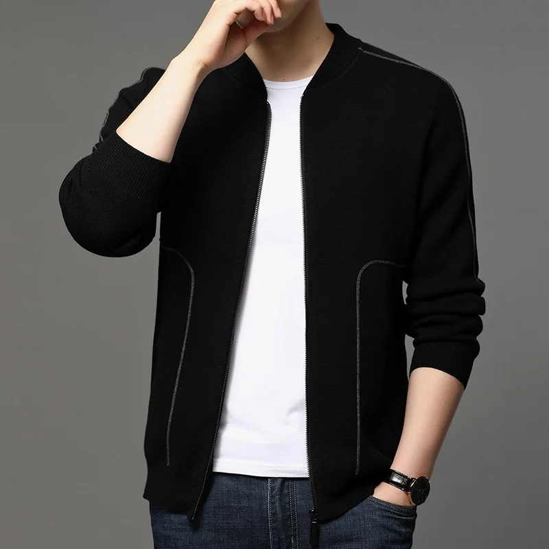 Knitted Cardigan Coat Men's Sweater Thiened Bla Simple Winter Faion Casual Long Sve Stand Collar Color
Knitted Cardigan Coat Men's Sweater Thiened Bla Simple Winter Faion Casual Long Sve Stand Collar Color