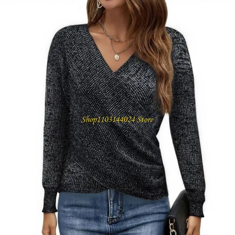 N5KE Элегантный женский свитер с v-образным вырезом, пуловер с длинными рукавами, модный осенний наряд
N5KE Элегантный женский свитер с v-образным вырезом, пуловер с длинными рукавами, модный осенний наряд