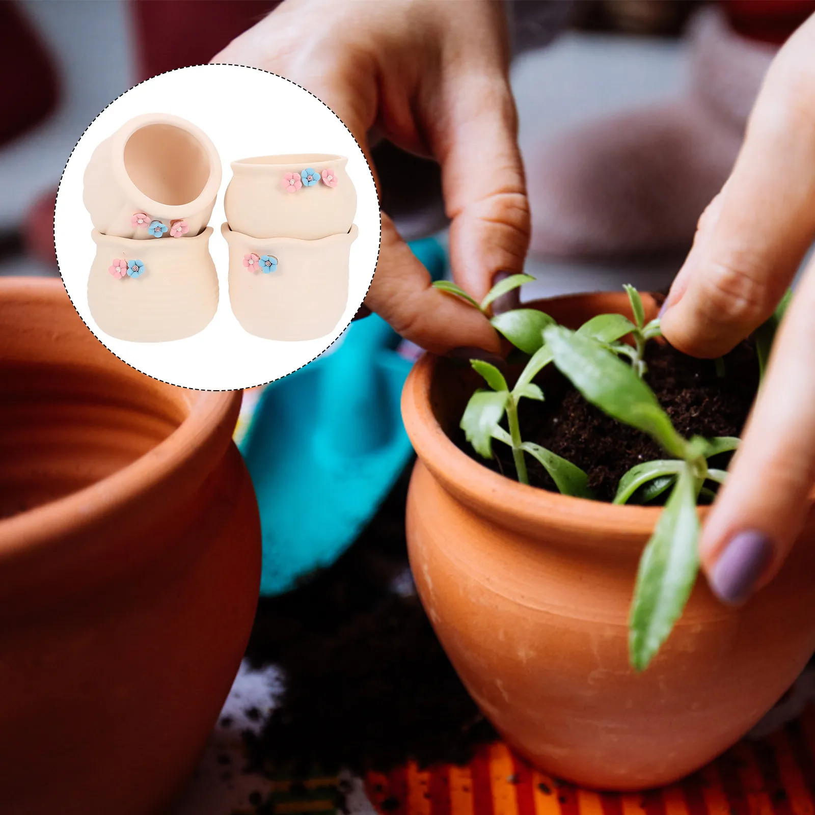 4Pcs Ceramic Flowerpot Set Mini Hand-Painted Succulent Pot Decorative Fresh Plant Pot for Indoor Garden Desk Decor Creative
4Pcs Ceramic Flowerpot Set Mini Hand-Painted Succulent Pot Decorative Fresh Plant Pot for Indoor Garden Desk Decor Creative