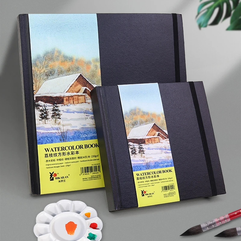 MIKAILAN Square Watercolor Book Medium Coarse Grain 230g sketchbook Water Color Paper For Student Artist Draw Art Supplies
MIKAILAN Square Watercolor Book Medium Coarse Grain 230g sketchbook Water Color Paper For Student Artist Draw Art Supplies