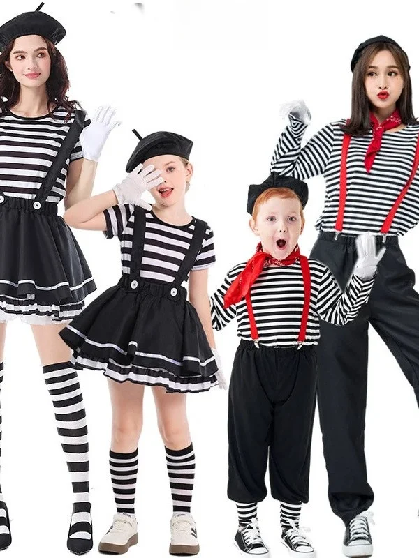 Новый костюм клоуна из бесшумного фильма на Хэллоуин, детская сценическая одежда, комедийная игра для родителей и детей, наряд для девочек
Новый костюм клоуна из бесшумного фильма на Хэллоуин, детская сценическая одежда, комедийная игра для родителей и детей, наряд для девочек