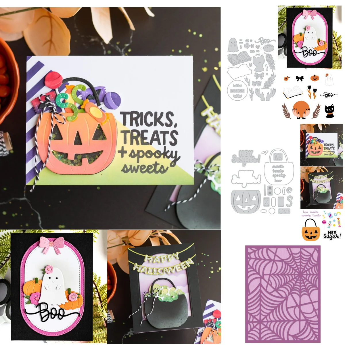 Spiderwebs Sugar and Spooky Sweets Metal Cutting Dies for DIY Making Card Scrapbook Embossed Paper Album Craft Supplies Template
Spiderwebs Sugar and Spooky Sweets Metal Cutting Dies for DIY Making Card Scrapbook Embossed Paper Album Craft Supplies Template