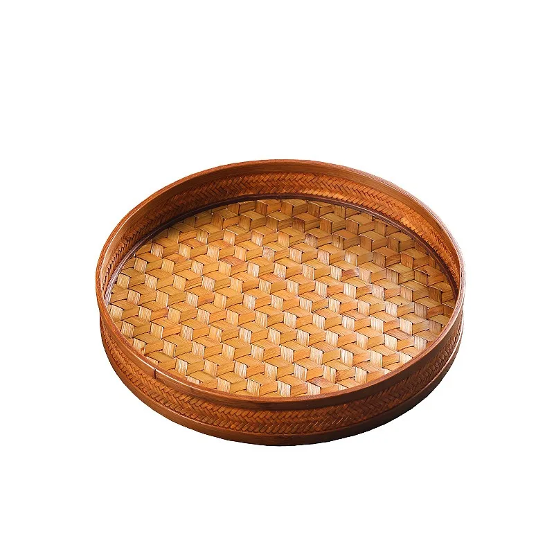 Tortoise Shell Pattern Lacquer Bamboo Tray, Large Round Woven Tea Tray for Tea Set & Daily Storage
Tortoise Shell Pattern Lacquer Bamboo Tray, Large Round Woven Tea Tray for Tea Set & Daily Storage
