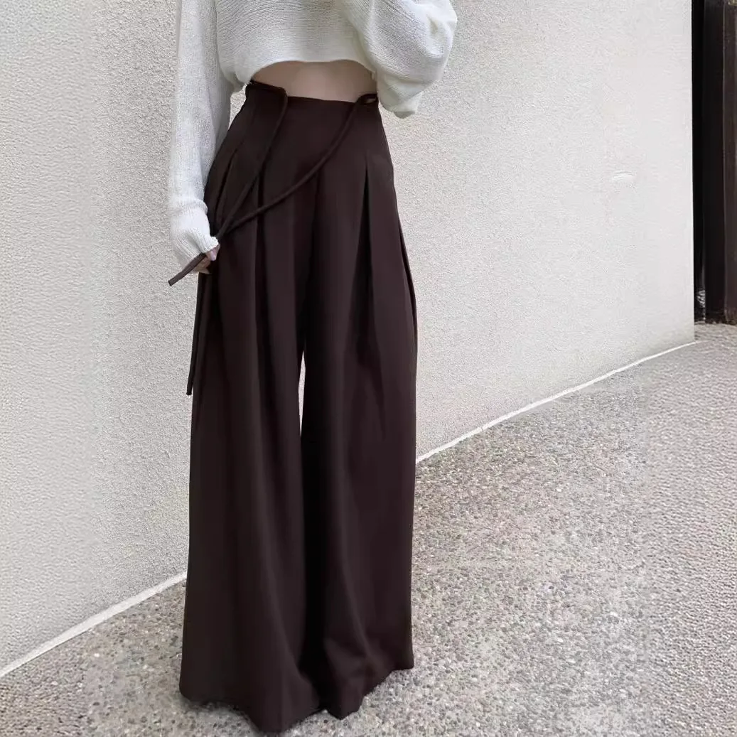 Vintage Women Wide Leg Pants Shirring Lace-up Loose Versatile 2025 New Autumn Female High Waist Fashion Trousers
Vintage Women Wide Leg Pants Shirring Lace-up Loose Versatile 2025 New Autumn Female High Waist Fashion Trousers