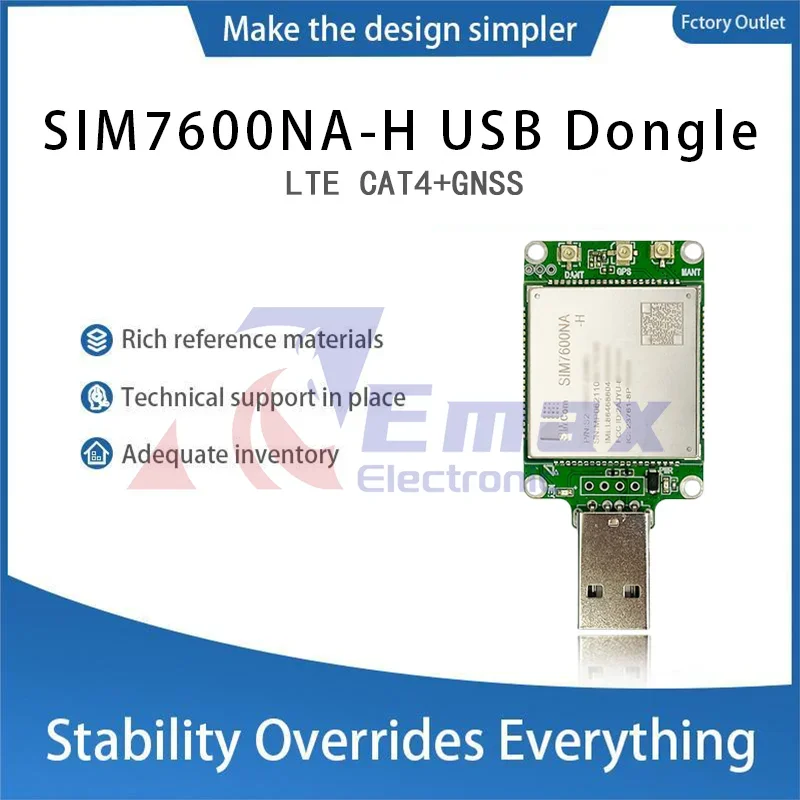 SIMcom SIM7600NA-H LTE CAT4 Комплект USB-ключей TE-A 1 шт., не поддерживаемый GPS
SIMcom SIM7600NA-H LTE CAT4 Комплект USB-ключей TE-A 1 шт., не поддерживаемый GPS
