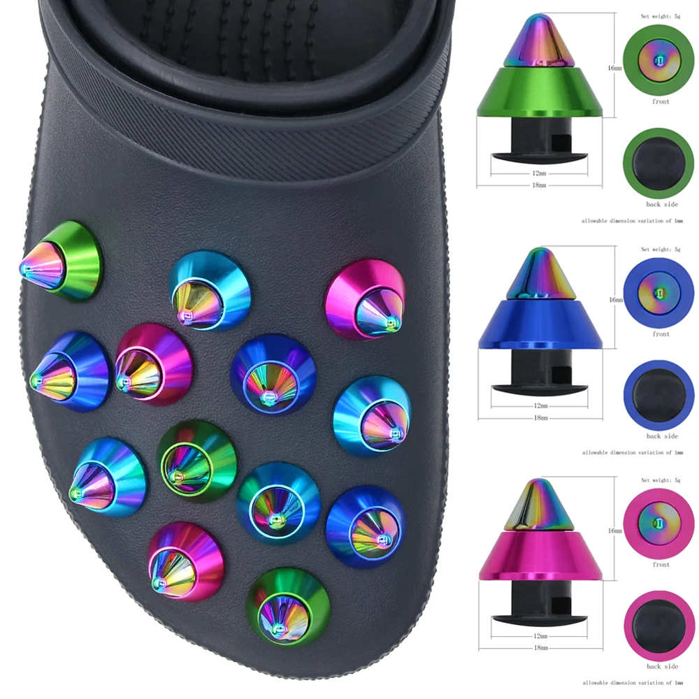 1pcs Shoe Charms Conical Shoe Decorations Rivet Sandalias De Metal Accessories Pins Buckle Hole Halloween Decorations W-53
1pcs Shoe Charms Conical Shoe Decorations Rivet Sandalias De Metal Accessories Pins Buckle Hole Halloween Decorations W-53