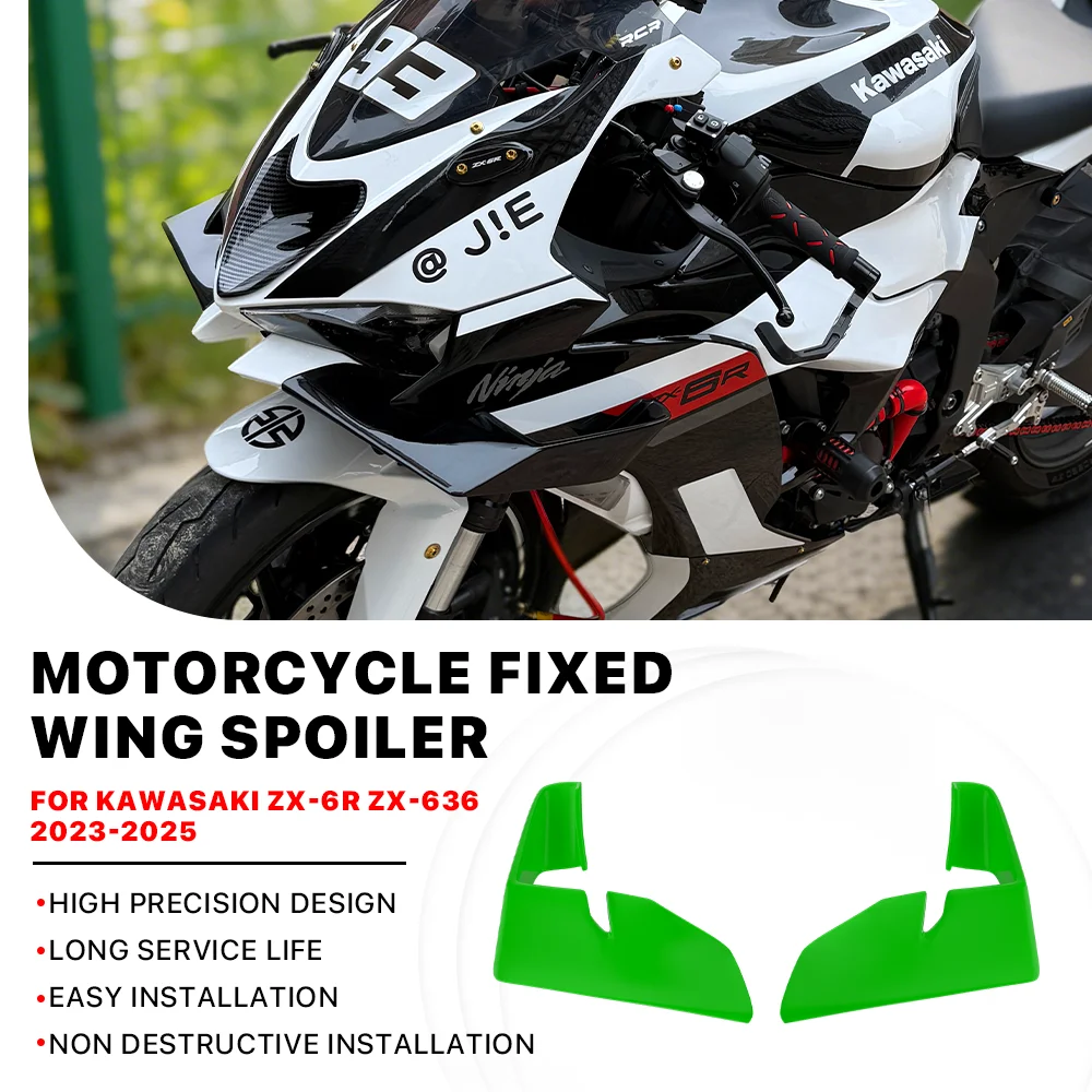 Motorcycle ZX6R Fixed Wings side For Kawasaki ZX 6R ZX636 Ninja ZX-6R 2023-2025 Fairing Spoiler Winglet green abs Accessories
Motorcycle ZX6R Fixed Wings side For Kawasaki ZX 6R ZX636 Ninja ZX-6R 2023-2025 Fairing Spoiler Winglet green abs Accessories