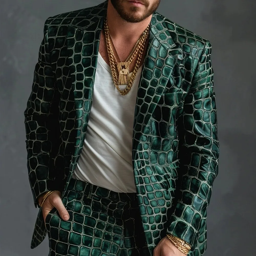 New 3D Printed Men Suit Party Prom Nightclub Stage Shiny Performance Male Tuxedos 2 Piece Set Blazer Pants A03
New 3D Printed Men Suit Party Prom Nightclub Stage Shiny Performance Male Tuxedos 2 Piece Set Blazer Pants A03