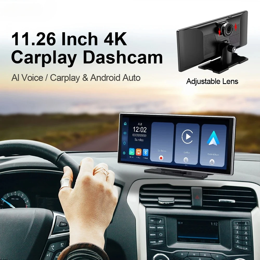 11.26" 4K Dash Cam Wireless Carplay Android Auto Car DVR 5G WiFi GPS Navigation Rear Camera Dual lens Dashboard Video Recorder
11.26" 4K Dash Cam Wireless Carplay Android Auto Car DVR 5G WiFi GPS Navigation Rear Camera Dual lens Dashboard Video Recorder