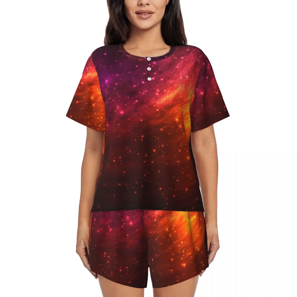 Красная пижама Galaxy, женская красочная одежда для сна в стиле космического пространства в стиле ретро, повседневная одежда для сна с короткими рукавами, комплект из двух предметов, повседневный пижамный комплект с круглым вырезом на заказ
Красная пижама Galaxy, женская красочная одежда для сна в стиле космического пространства в стиле ретро, повседневная одежда для сна с короткими рукавами, комплект из двух предметов, повседневный пижамный комплект с круглым вырезом на заказ