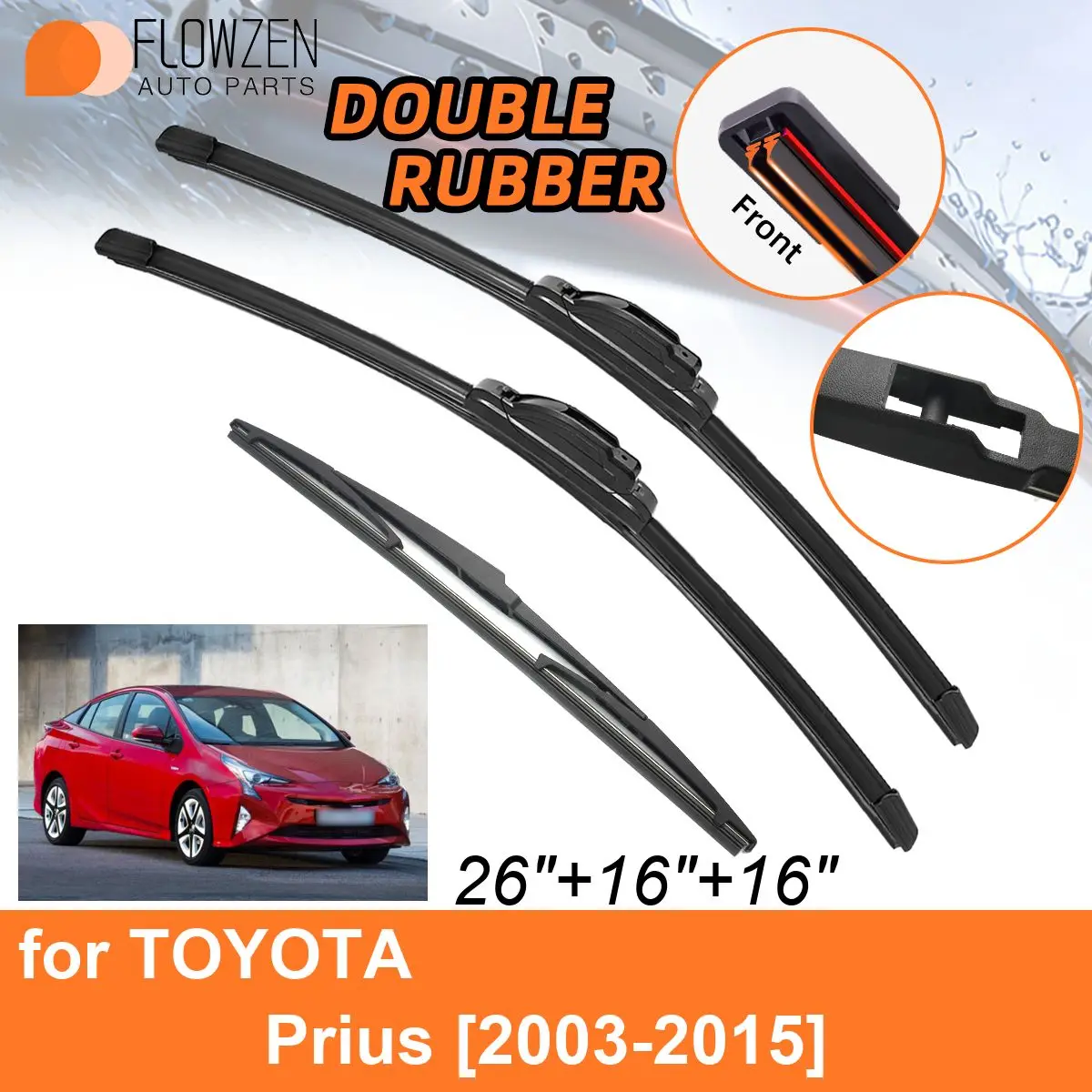 Двойные резиновые автомобильные дворники для TOYOTA Prius 2003-2015, задние щетки, аксессуары 2007, 2008, 2009, 2010, 2011, 2012, 2013, 2014, 2015 
Двойные резиновые автомобильные дворники для TOYOTA Prius 2003-2015, задние щетки, аксессуары 2007, 2008, 2009, 2010, 2011, 2012, 2013, 2014, 2015