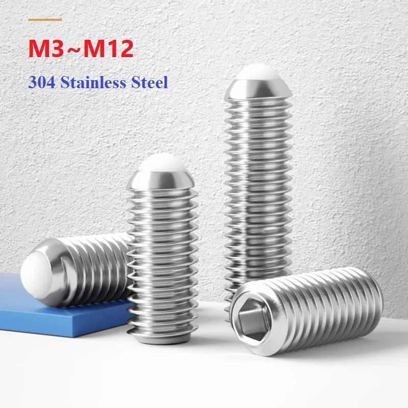 M3 M4 M5 M6 M8 M10 M12 304 Stainless Steel Wave Bead Set Screw POM Rubber Head Spring Ball Head Plunger Positioning Screws
M3 M4 M5 M6 M8 M10 M12 304 Stainless Steel Wave Bead Set Screw POM Rubber Head Spring Ball Head Plunger Positioning Screws