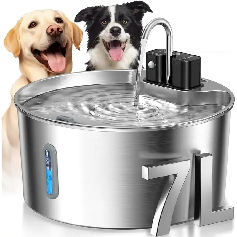 ABGH-Wireless Dog Water Fountain:Stainless Steel 1.8Gal/7L Pet Water Dispenser For Small To Large Dogs Fountain Bowl
ABGH-Wireless Dog Water Fountain:Stainless Steel 1.8Gal/7L Pet Water Dispenser For Small To Large Dogs Fountain Bowl
