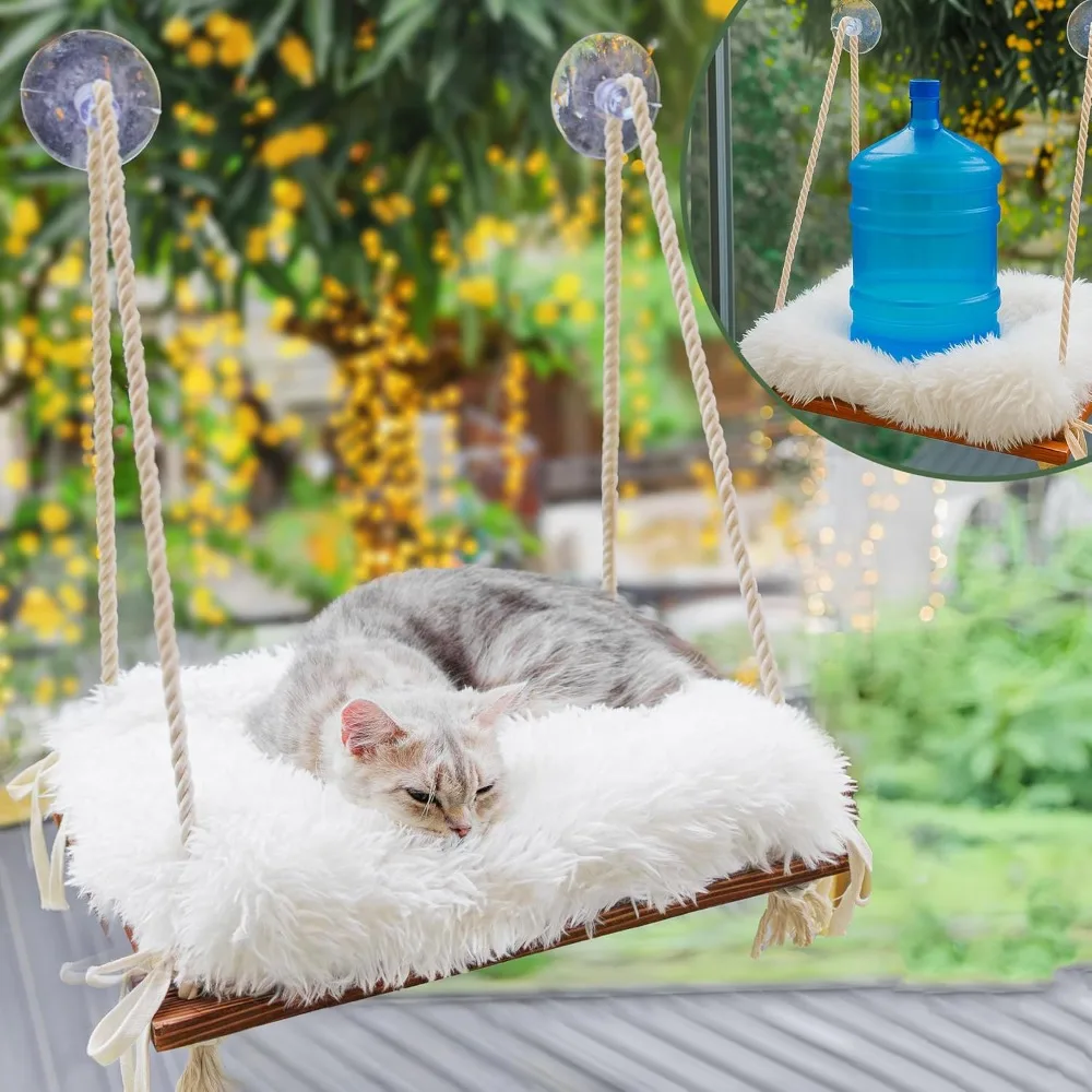 Cat Window Perch Hammock Bed with Suction Cups Soft Cushion Solid Pine Wood Pet Lounge
Cat Window Perch Hammock Bed with Suction Cups Soft Cushion Solid Pine Wood Pet Lounge