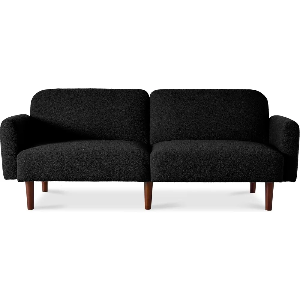 77" Mid Century Modern Boucle Loveseat Sofa, Couch, Convertible Sofa Sleeper Bed w/Real Wood, Removable Armrest - Midnight Black
77" Mid Century Modern Boucle Loveseat Sofa, Couch, Convertible Sofa Sleeper Bed w/Real Wood, Removable Armrest - Midnight Black
