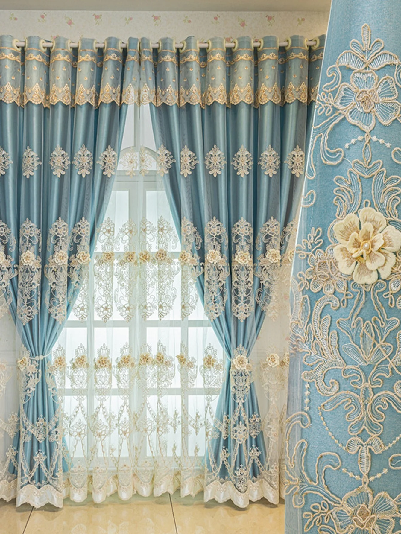 Embossed Embroidered European-style Double-layer Thickened Curtains Blackout Cloth Gauze All-in-one Finished Living Room Bedroom
Embossed Embroidered European-style Double-layer Thickened Curtains Blackout Cloth Gauze All-in-one Finished Living Room Bedroom