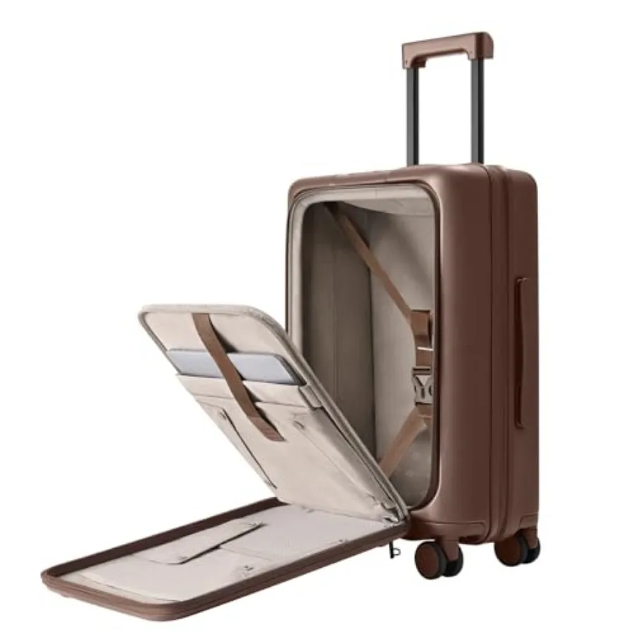 Carry On Luggage 22x14x9 Airline Approved, Top Opening 20 Inch Suitcase with Front Compartment, Expandable, Coffee-Infused PC S
Carry On Luggage 22x14x9 Airline Approved, Top Opening 20 Inch Suitcase with Front Compartment, Expandable, Coffee-Infused PC S