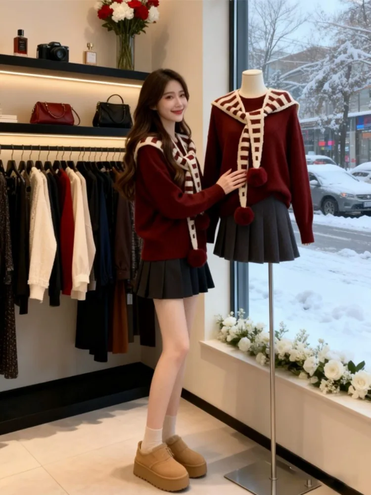 Красный уникальный свитер и комплект из двух предметов: женский весенний модный комплект больших размеров, высококачественный вязаный топ с круглым вырезом и полосатым узором
Красный уникальный свитер и комплект из двух предметов: женский весенний модный комплект больших размеров, высококачественный вязаный топ с круглым вырезом и полосатым узором