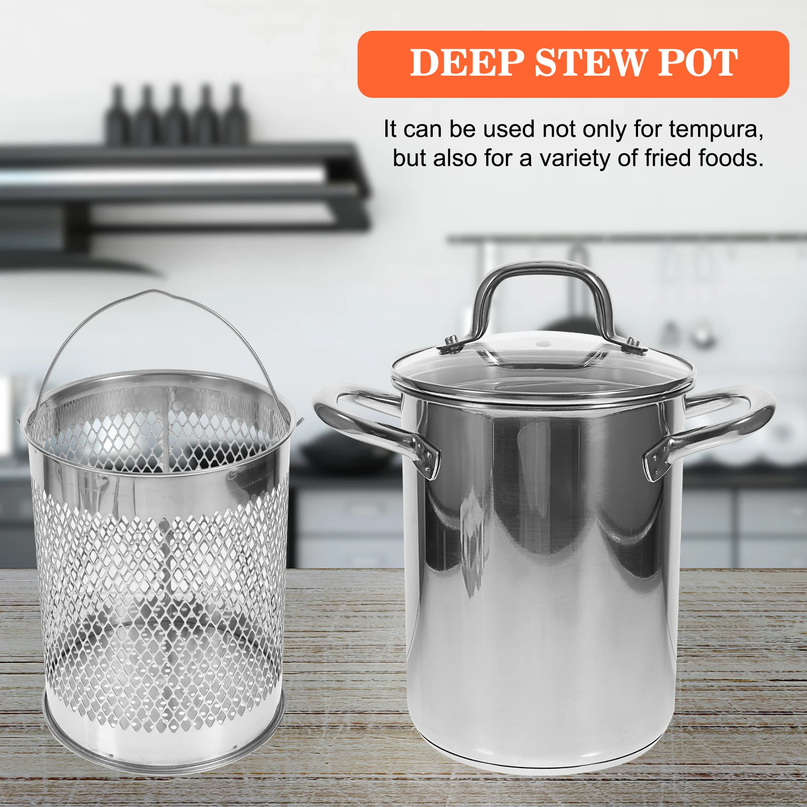 304 Stainless Steel Deep Fryer Pot Frying Basket Non Stick All Stoves Gas Electric Tempura Fried Foods Oil Drainer Less Oily
304 Stainless Steel Deep Fryer Pot Frying Basket Non Stick All Stoves Gas Electric Tempura Fried Foods Oil Drainer Less Oily