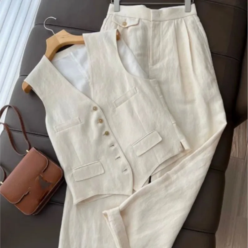 Fashion Solid Set For Women Casual Sleeveless V Neck Vest Tops+High Waist Wide Leg Pants 2 Piece Sets Women's Clothing Summer
Fashion Solid Set For Women Casual Sleeveless V Neck Vest Tops+High Waist Wide Leg Pants 2 Piece Sets Women's Clothing Summer
