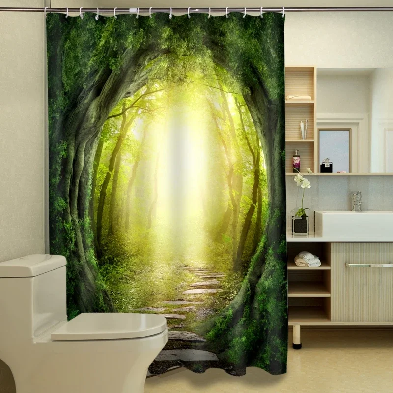 Green Forest Waterfall 3D Shower Curtains Bathroom Curtain Waterproof Thickened Bath Curtain
Green Forest Waterfall 3D Shower Curtains Bathroom Curtain Waterproof Thickened Bath Curtain