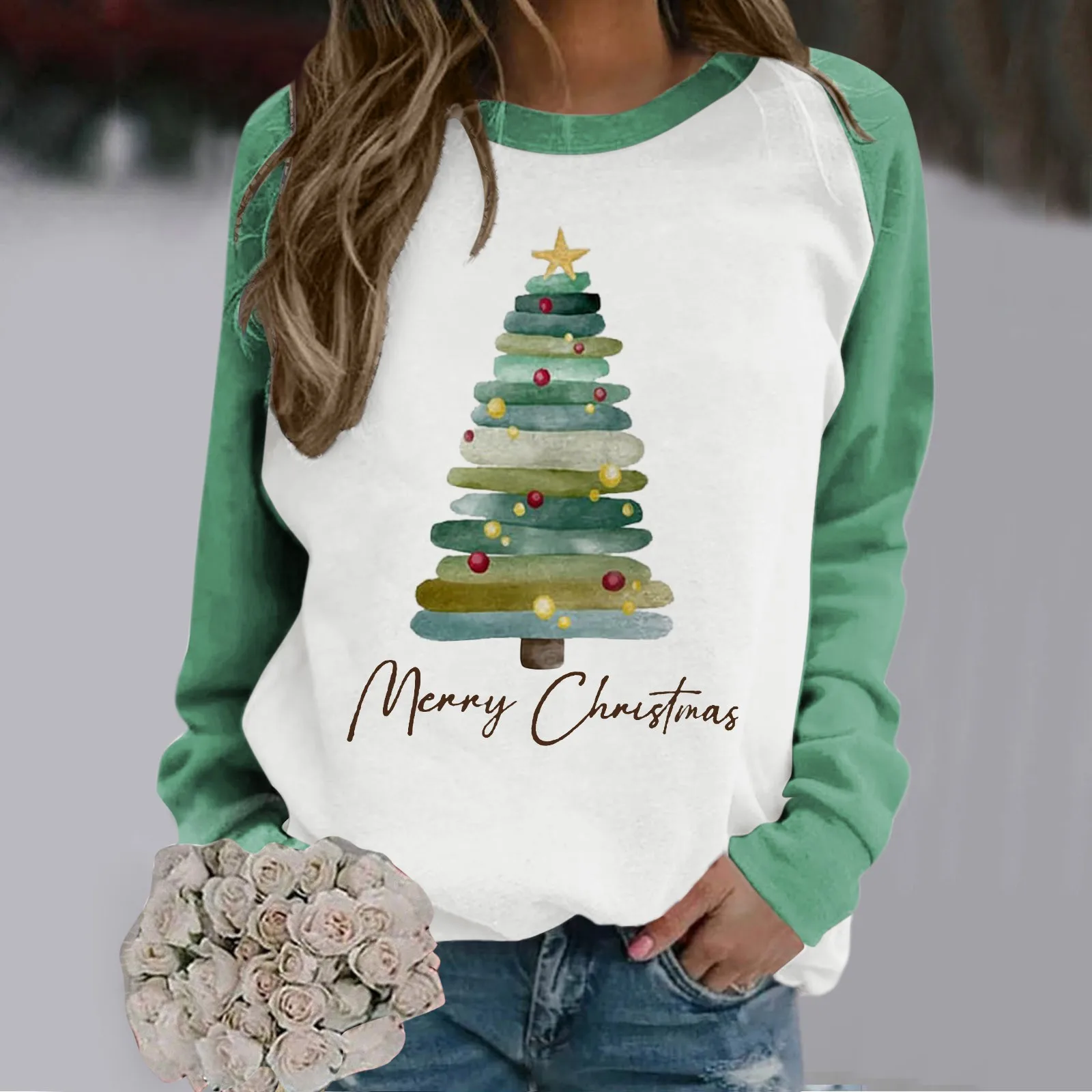Christmas Tree Print Pullover Sweatshirt Soft Casual Long Sleeve Crew Neck Design For Fall & Winter Women's Comfort Y2K Clothing
Christmas Tree Print Pullover Sweatshirt Soft Casual Long Sleeve Crew Neck Design For Fall & Winter Women's Comfort Y2K Clothing