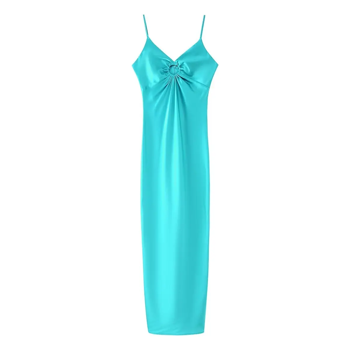 Women's new fashion open design slim satin texture V Neck sling Midi dress retro sleeveless backless zipper women's dress Mujer
Women's new fashion open design slim satin texture V Neck sling Midi dress retro sleeveless backless zipper women's dress Mujer