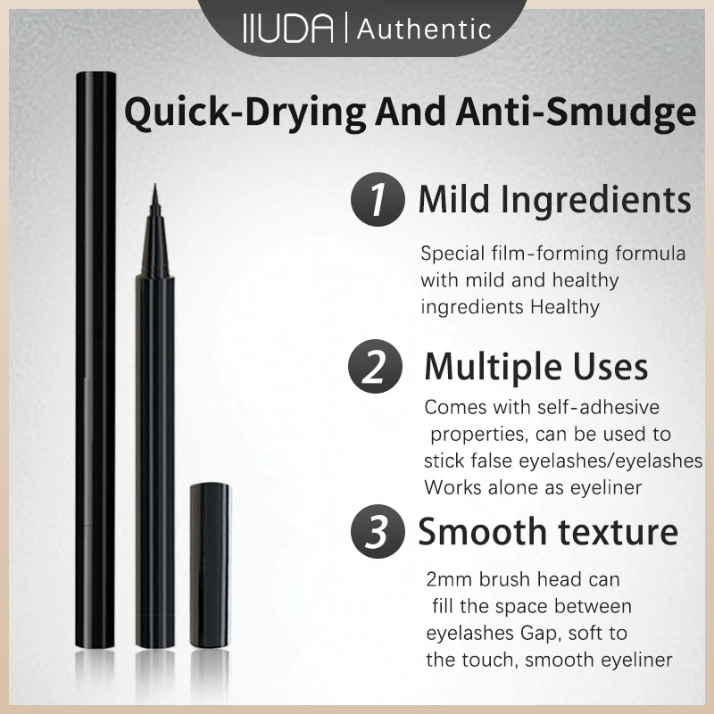 IIUDA Waterproof Eyeliner Sticky Eyelash Glue Pen Shiny Eyeliner Matte Makeup Tools Black Long-Lasting Eyeliner
IIUDA Waterproof Eyeliner Sticky Eyelash Glue Pen Shiny Eyeliner Matte Makeup Tools Black Long-Lasting Eyeliner