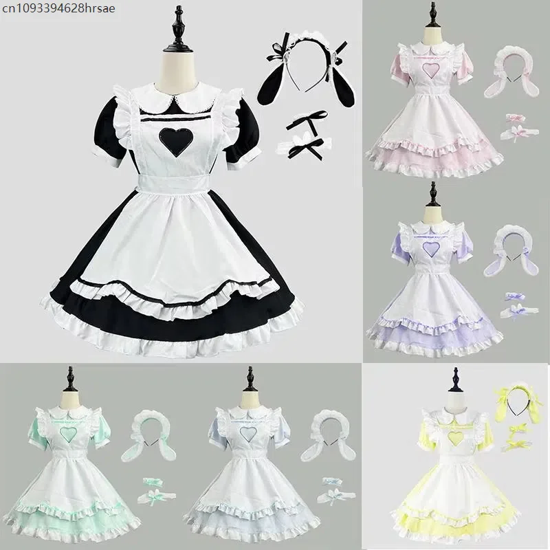 Lolita Dress Pink Maid Dress for Women Black Short Sleeve Women Dress Set Halloween Cosplay Costume Party Outfit
Lolita Dress Pink Maid Dress for Women Black Short Sleeve Women Dress Set Halloween Cosplay Costume Party Outfit