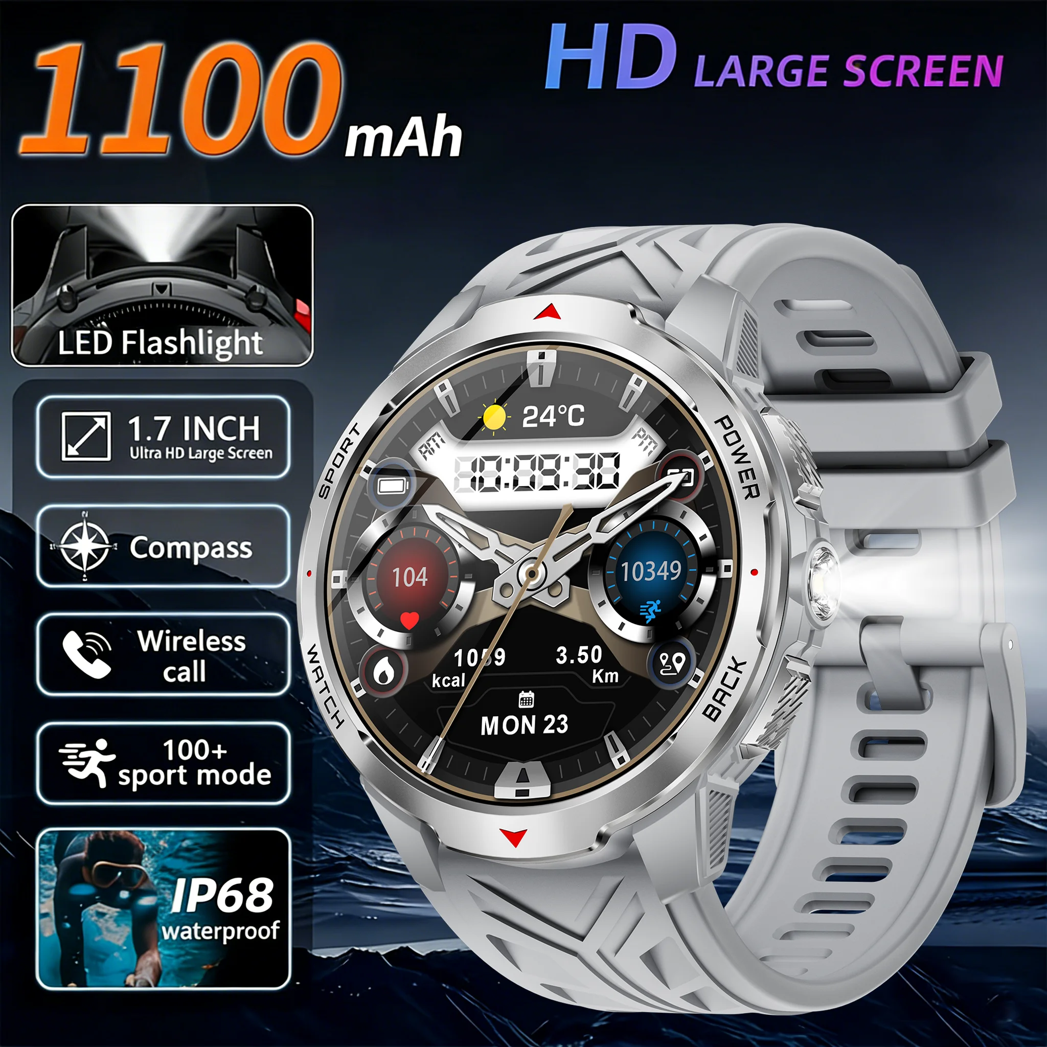2025 New outdoor Military quality 1000Ah SmartWatches 3ATM Waterproof swim BT Call 100+ Sports Men Smartwatch For Men Gifts
2025 New outdoor Military quality 1000Ah SmartWatches 3ATM Waterproof swim BT Call 100+ Sports Men Smartwatch For Men Gifts