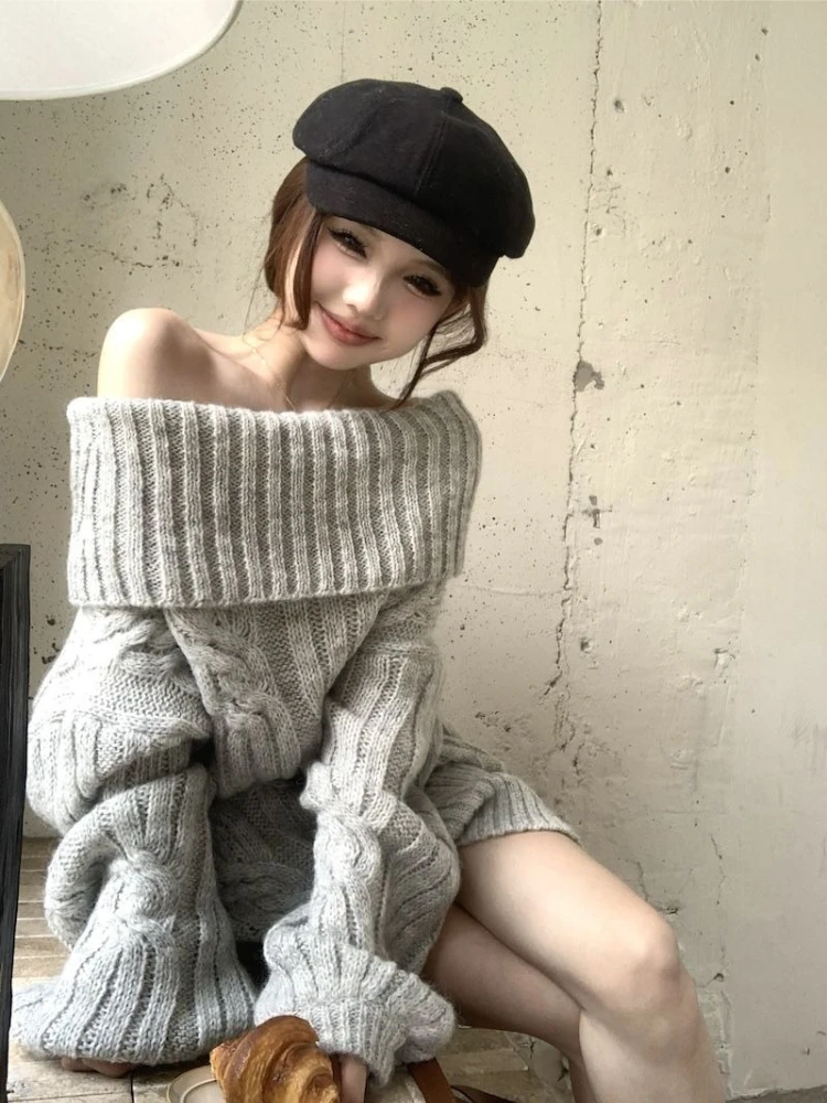 Осенне-зимняя модная милая вязаная толстовка на одно плечо, корейский элитный кашемировый теплый толстый свитер с открытыми плечами и длинными рукавами
Осенне-зимняя модная милая вязаная толстовка на одно плечо, корейский элитный кашемировый теплый толстый свитер с открытыми плечами и длинными рукавами