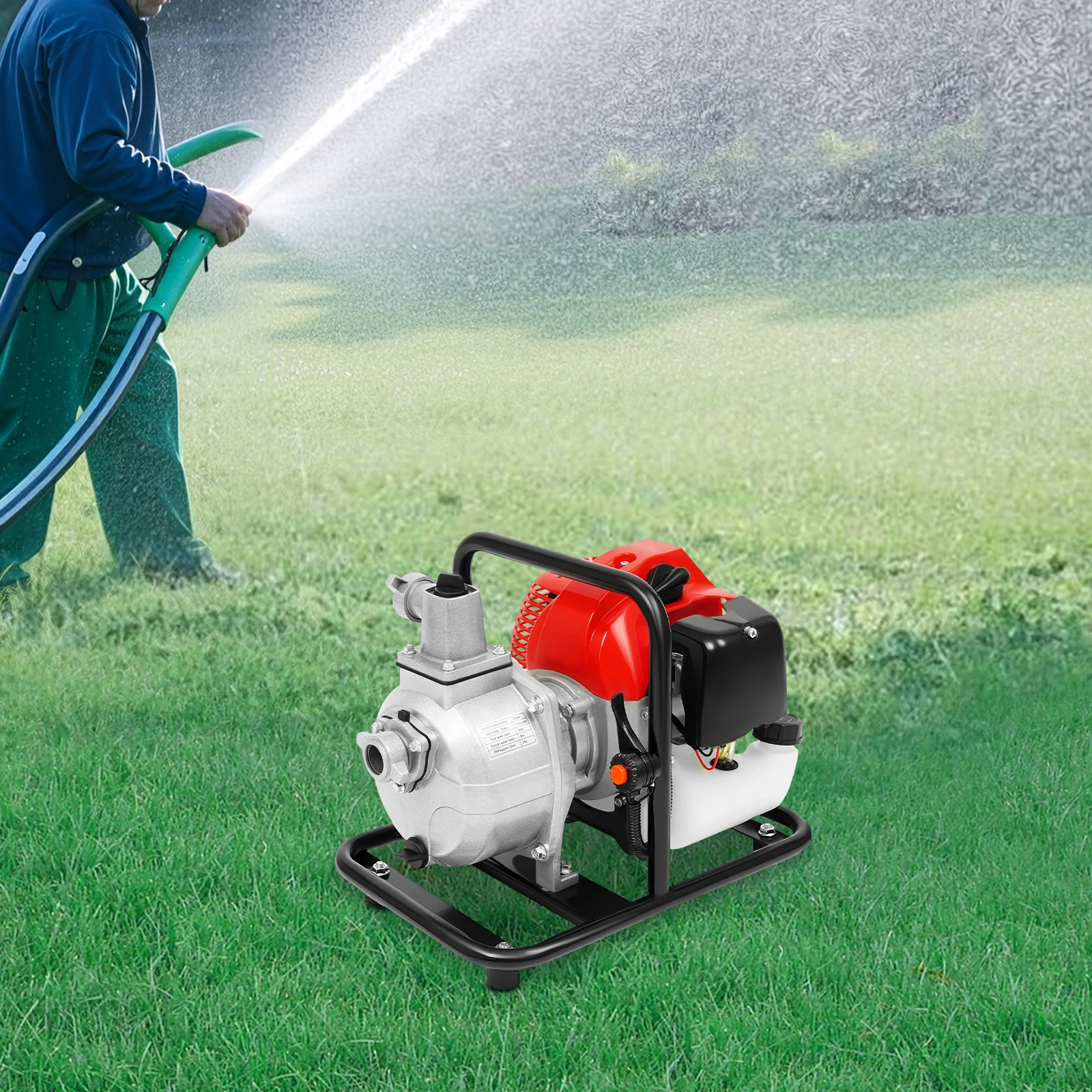 8500RPM 1.25KW 43CC 2-stroke Engine Water Pump Hand-pulled Startup Air Cooling+Built-In Fan with Oil Bottle and Air Cleaner
8500RPM 1.25KW 43CC 2-stroke Engine Water Pump Hand-pulled Startup Air Cooling+Built-In Fan with Oil Bottle and Air Cleaner