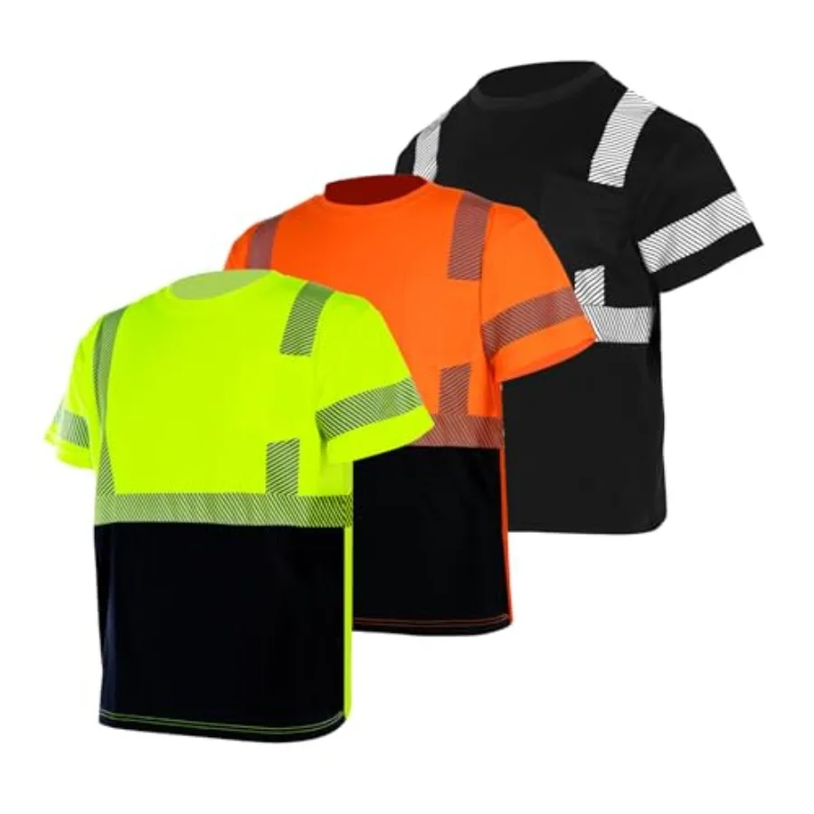 3pcs Safety T Shirts Reflective Class 3 High Visibility Hi Vis Short Sleeve Construction Work Shirts for Men
3pcs Safety T Shirts Reflective Class 3 High Visibility Hi Vis Short Sleeve Construction Work Shirts for Men