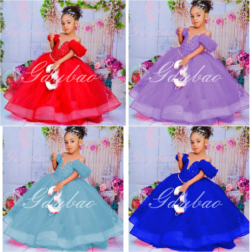 Tiered Flower Girl Dress Sheer Neck Pleated Ruffles Tulle Sequins Ball Gowns for Wedding Kids Birthday First Communion Dress
Tiered Flower Girl Dress Sheer Neck Pleated Ruffles Tulle Sequins Ball Gowns for Wedding Kids Birthday First Communion Dress