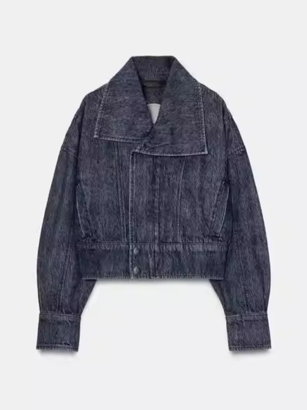 Retro American Loose Fit Blue Long Sleeve Collared Short Denim Jacket Women's Spring Summer New Arrival 2026 Button Closure
Retro American Loose Fit Blue Long Sleeve Collared Short Denim Jacket Women's Spring Summer New Arrival 2026 Button Closure