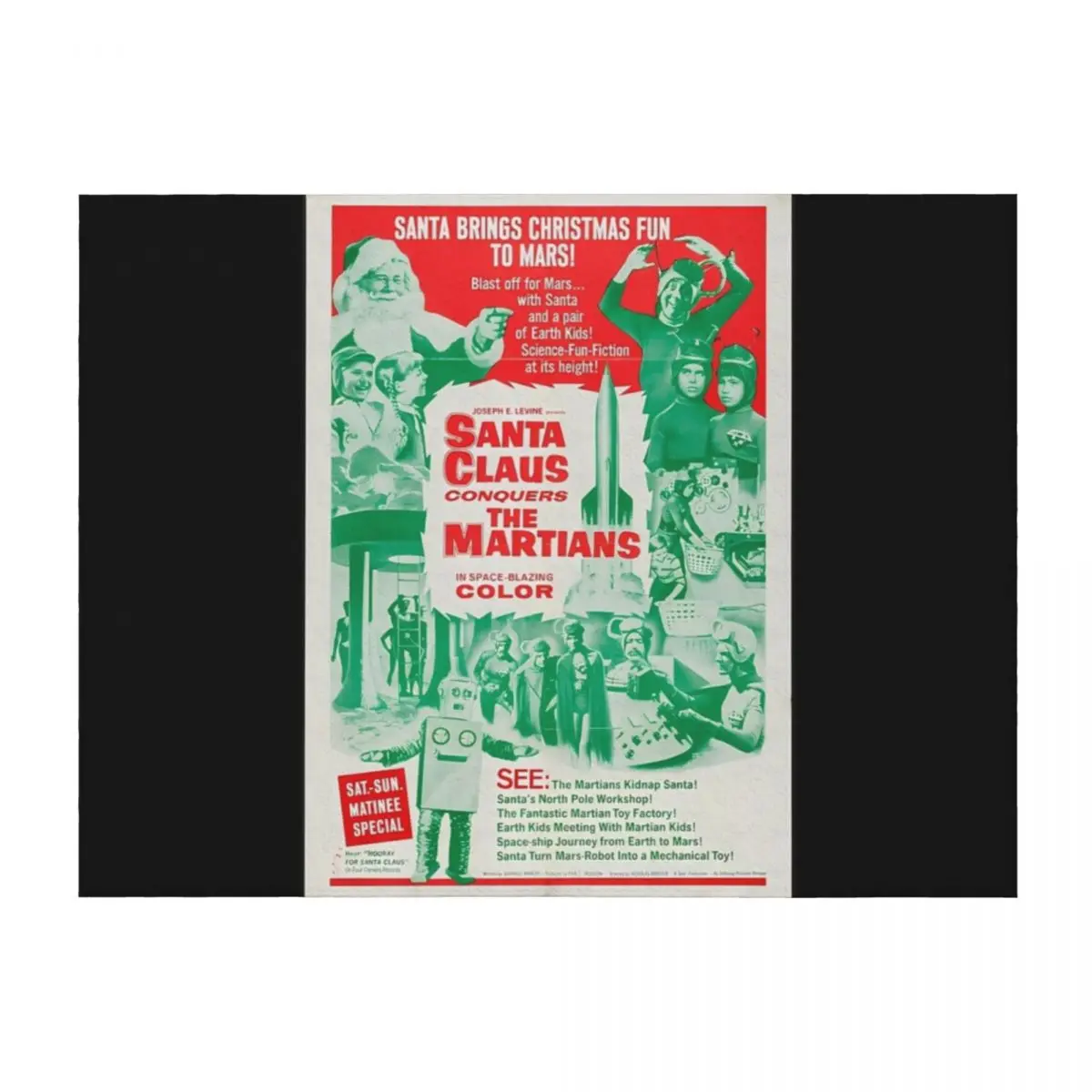 Santa Claus Conquers the Martians Throw Blanket for sofa Retros funny gift Thermal Blankets
Santa Claus Conquers the Martians Throw Blanket for sofa Retros funny gift Thermal Blankets