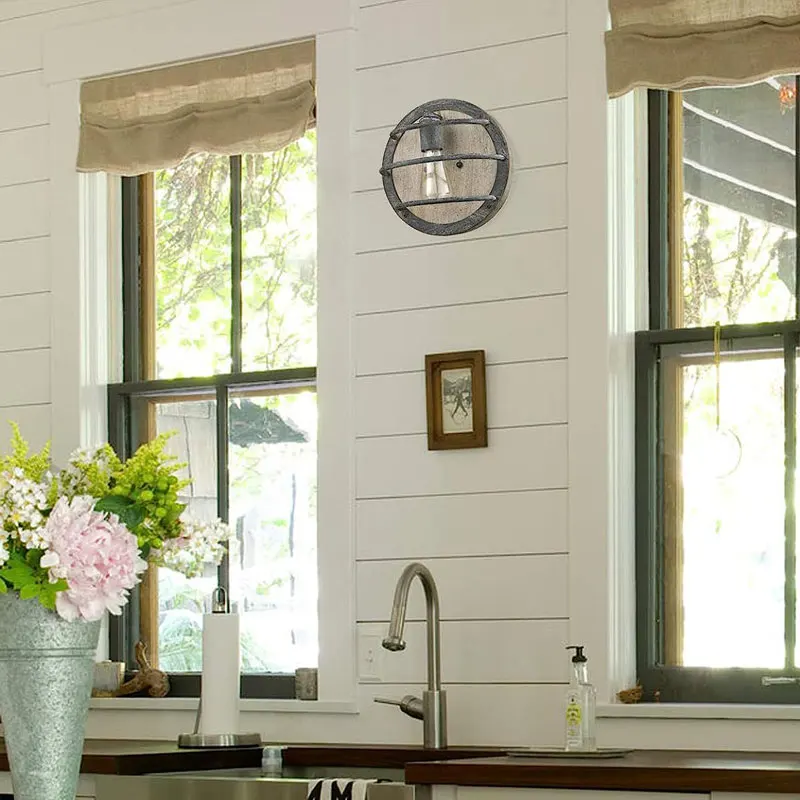 Vintage Round Industrial Wall Lamp American Restaurant Corridor Cafe Homestay Balcony Bedroom Bedside Wooden Wall Lights
Vintage Round Industrial Wall Lamp American Restaurant Corridor Cafe Homestay Balcony Bedroom Bedside Wooden Wall Lights