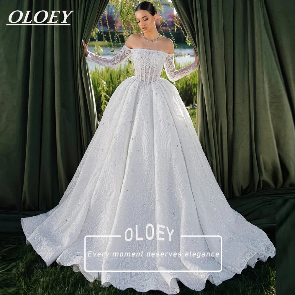 OLOEY Luxury Beaded Crystals Princess Wedding Dress with Sleeves A-Line Puffy High-End Bridal Gown Customized Vestido De Noiva
OLOEY Luxury Beaded Crystals Princess Wedding Dress with Sleeves A-Line Puffy High-End Bridal Gown Customized Vestido De Noiva