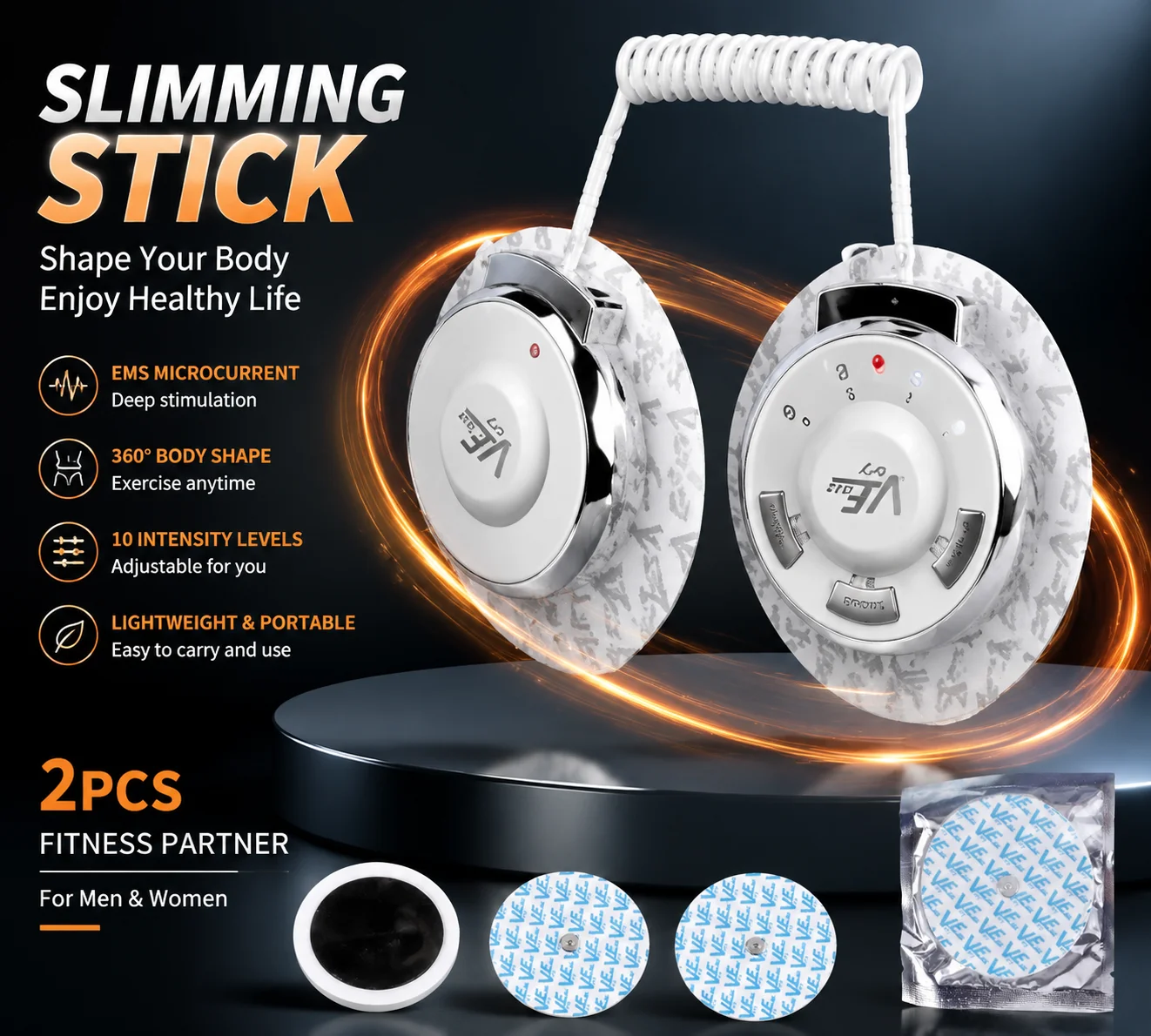 EMS Abdominal Muscle Stimulator VE Body Sculpting Machine Portable Home Fitness Device with 2Pcs Gel Pads for Waist Belly Toning
EMS Abdominal Muscle Stimulator VE Body Sculpting Machine Portable Home Fitness Device with 2Pcs Gel Pads for Waist Belly Toning