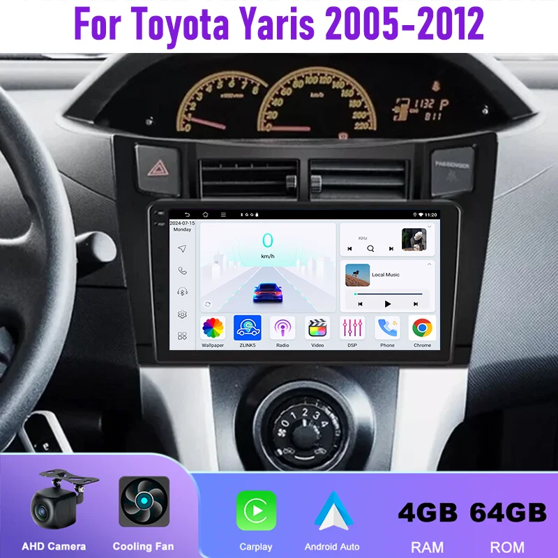 9" Car Radio For Toyota Yaris 2005-2012 Android 15 Auto Support Wireless Apple Carplay Rear Camera 2DIN GPS Head Unit FM BT
9" Car Radio For Toyota Yaris 2005-2012 Android 15 Auto Support Wireless Apple Carplay Rear Camera 2DIN GPS Head Unit FM BT