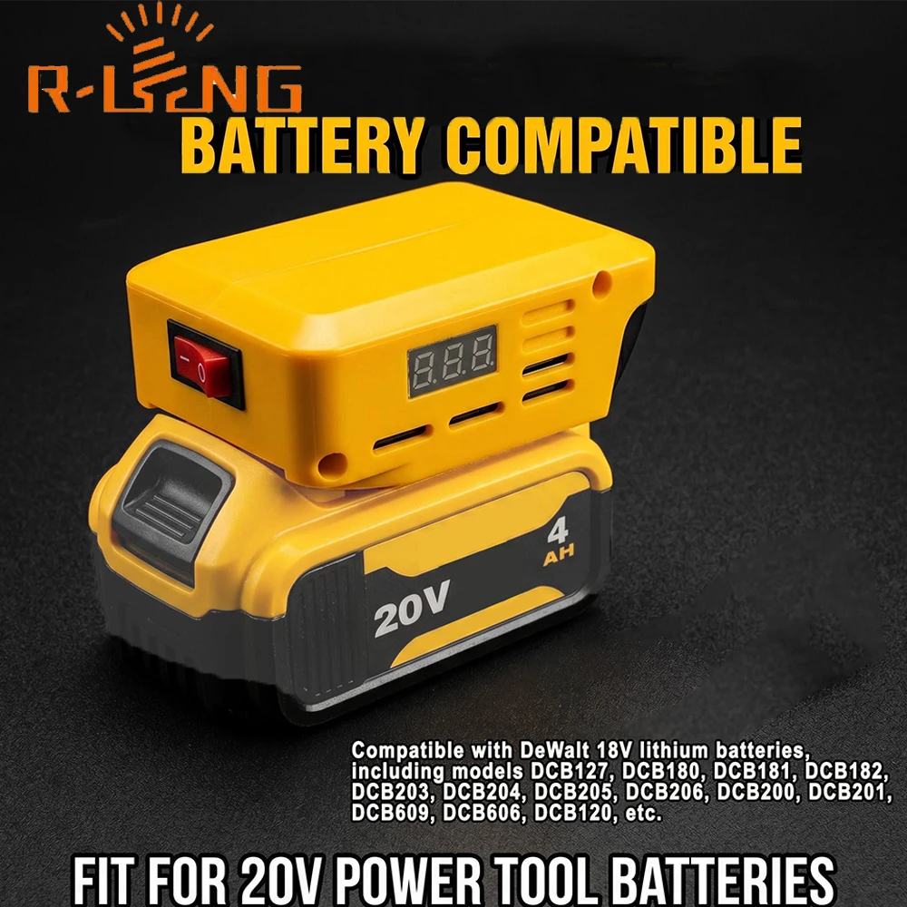Адаптер для литий-ионного аккумулятора DeWalt 18 В с цифровым дисплеем напряжения, двунаправленный преобразователь питания DC XT60 USB, быстрая зарядка (без аккумулятора)
Адаптер для литий-ионного аккумулятора DeWalt 18 В с цифровым дисплеем напряжения, двунаправленный преобразователь питания DC XT60 USB, быстрая зарядка (без аккумулятора)
