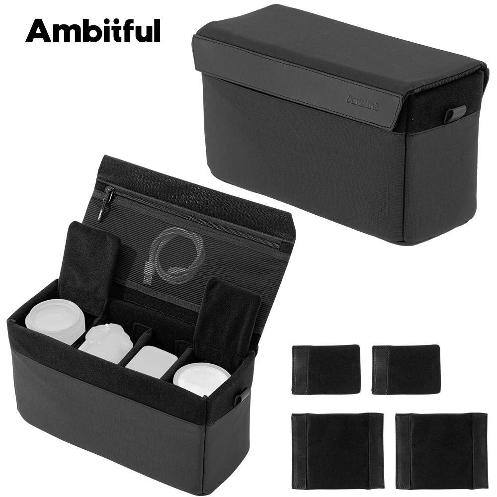 Сумка-органайзер Ambitful Liner Bag D1 Cube для камеры с регулируемыми перегородками, мягкой подкладкой, многофункциональный чехол, размеры M/L, вместимость 5.2/5.8 л для DSLR-камер
Сумка-органайзер Ambitful Liner Bag D1 Cube для камеры с регулируемыми перегородками, мягкой подкладкой, многофункциональный чехол, размеры M/L, вместимость 5.2/5.8 л для DSLR-камер